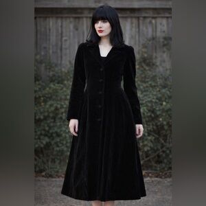 Lip Service Classic Black Velvet Long Coat